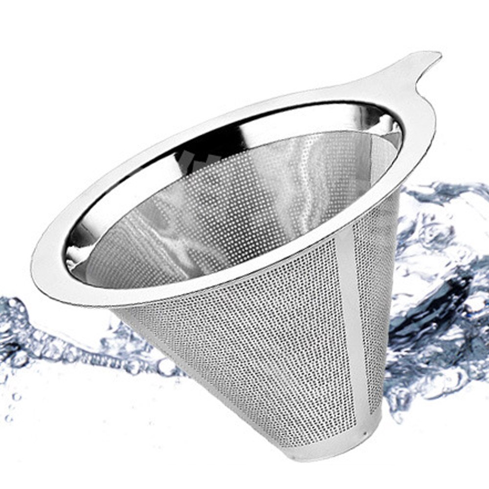 Dwuwarstwowy filtr robić kawy ze stali nierdzewnej uchwyt robić nalewania kawy Dripper siatka kawa herbata kosz filtrujący narzędzia