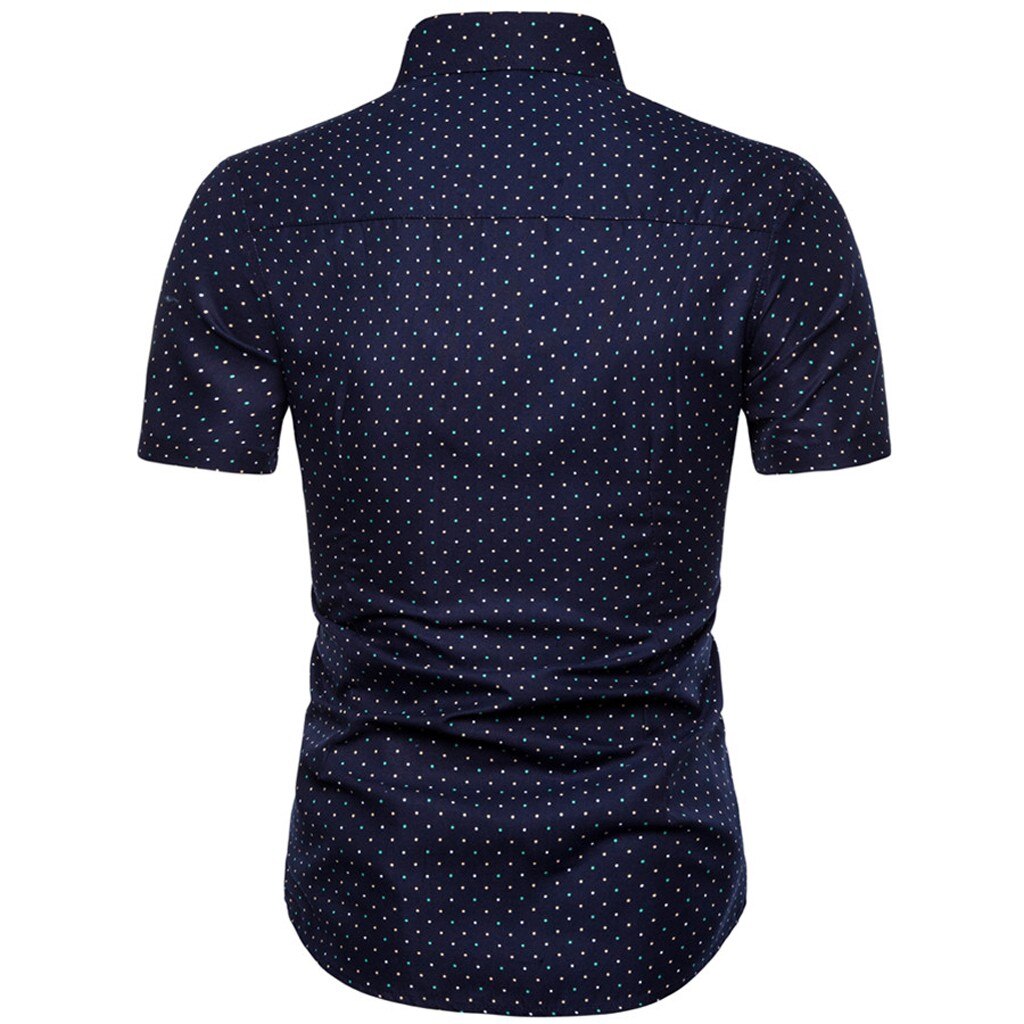 Summer Men's Shirts Casual Print Short Sleeve Slim Shirts Men Streetwear Turn Down Colla Casual Blouse Top camisa masculina