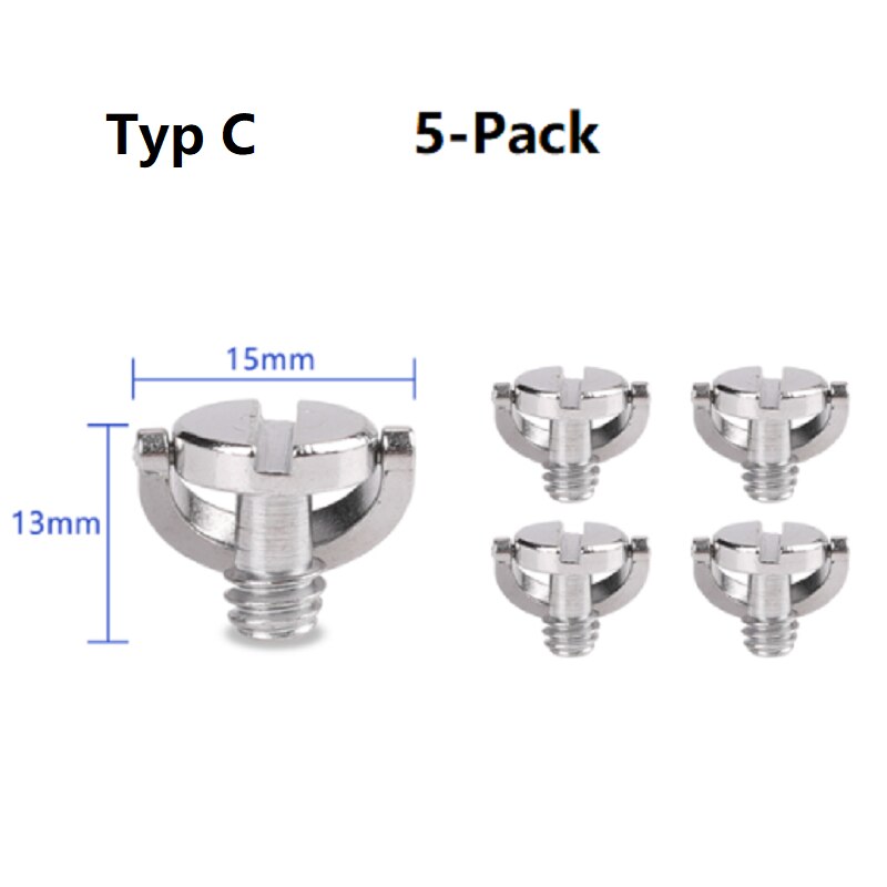 Camera Screw Converter Adapter Kit 1/4 Male Screw 3/8 Female Screw Adapter Cold Shoe Shoe Adapter Camera Accessories Kit: Typ C