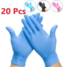 20 Stks/partij Latex Nitril Wegwerp Blauw Handschoenen Afwassen Keuken Beschermende Werk Hand Huishoudelijke Schoonmaak Handschoenen