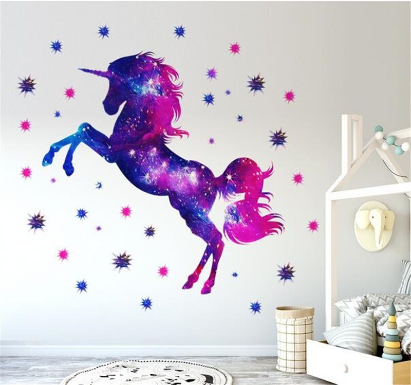 Unicorn väggdekor konst väggmålning sovrum väggdekoration väggdekorationer för barnrum konst väggmålning