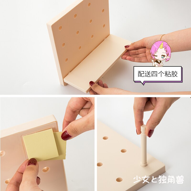 Kawaii organizador Ins estante de almacenamiento 10 unids/set decoración de la habitación de estante de pared agujero Junta baño estanterías de Accesorios de escritorio