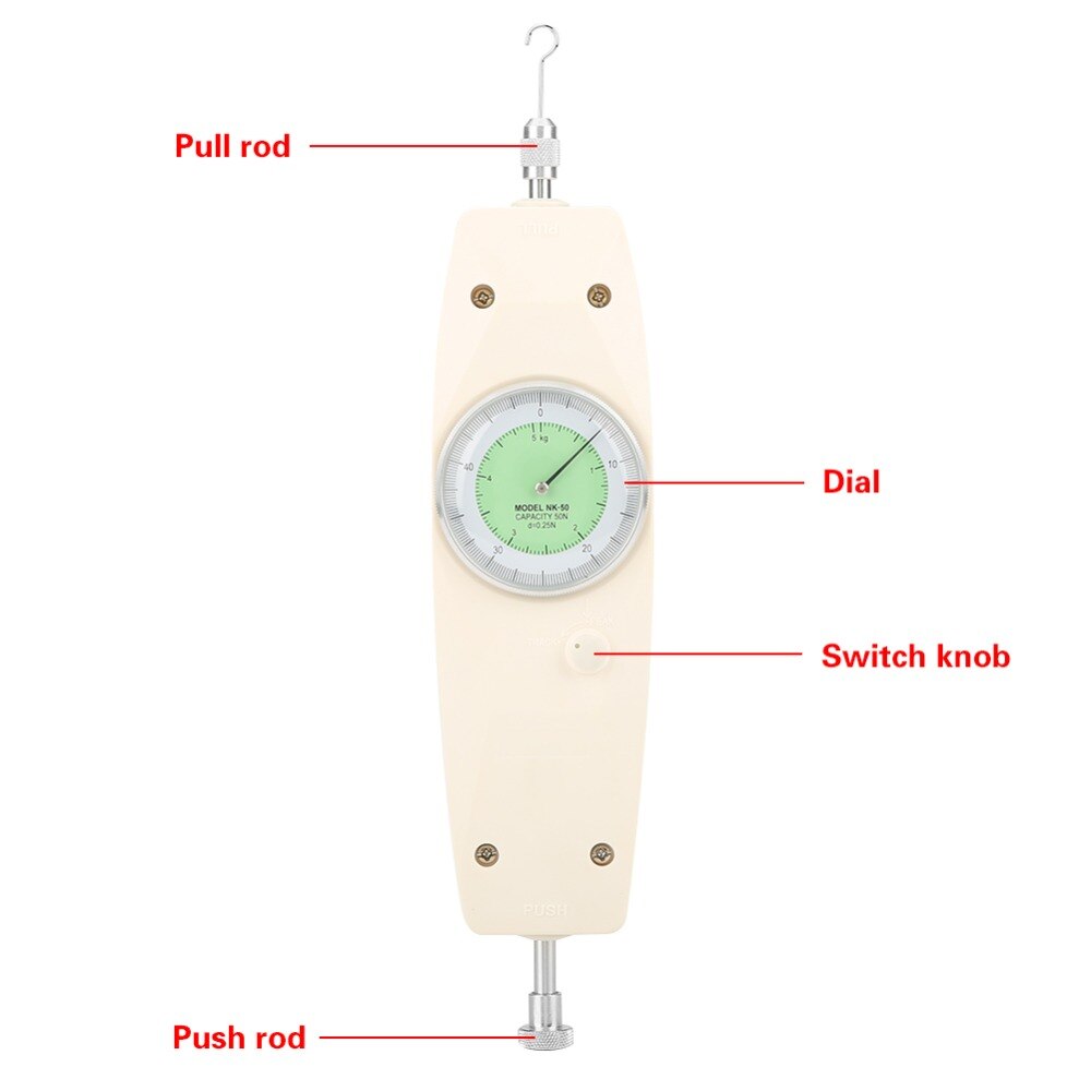 NK-50 Analog Dynamometer Kraft Messgerät Tester drücken-ziehen-Kraft Messgerät Meter