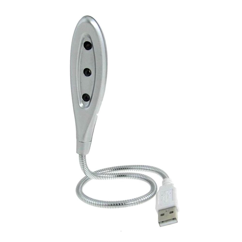 Lámpara USB flexible con 3 LED para ordenador portátil --- luz, iluminación, bombilla, PC, gadget