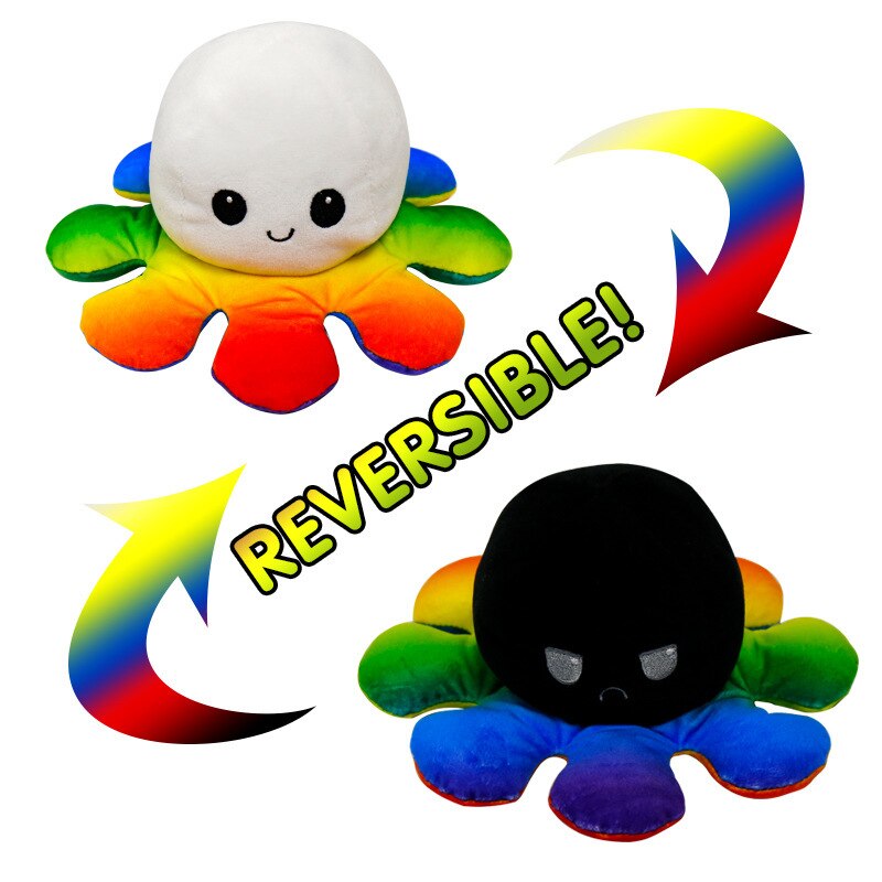 peluche octopus reversibl Flipped doll flip plush toy double sided doll reversible Octopus: color 2