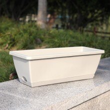 Plastic Pot Flower Plastic Planter Pot Bunga Panjang Plastik Planter Box Gardening Tools Hanging Baskets: Light gray