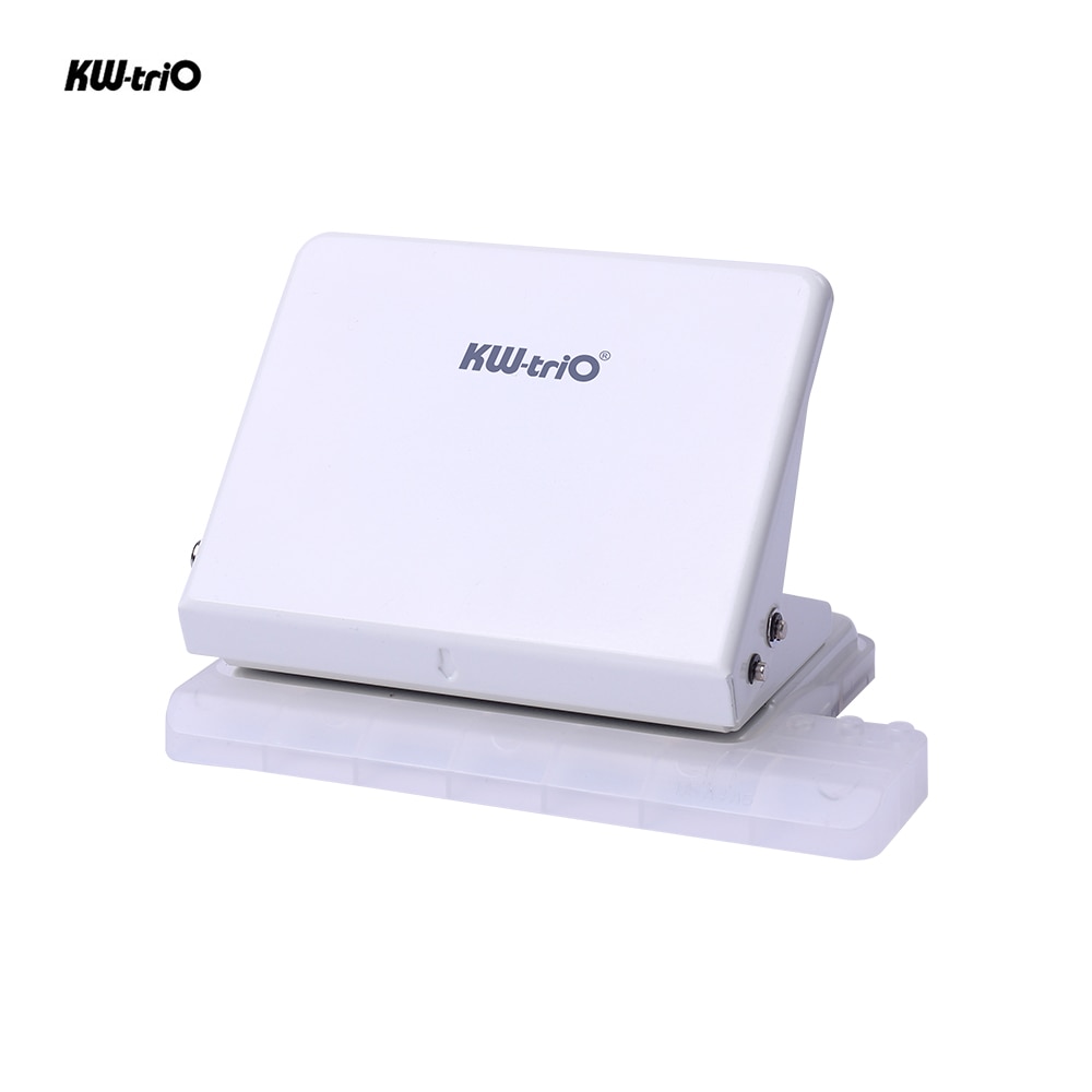 Kw-trio desktop metalen perforator capaciteit 10 vellen losse vellen perforator verminderde inspanning kantoor schoolbenodigdheden