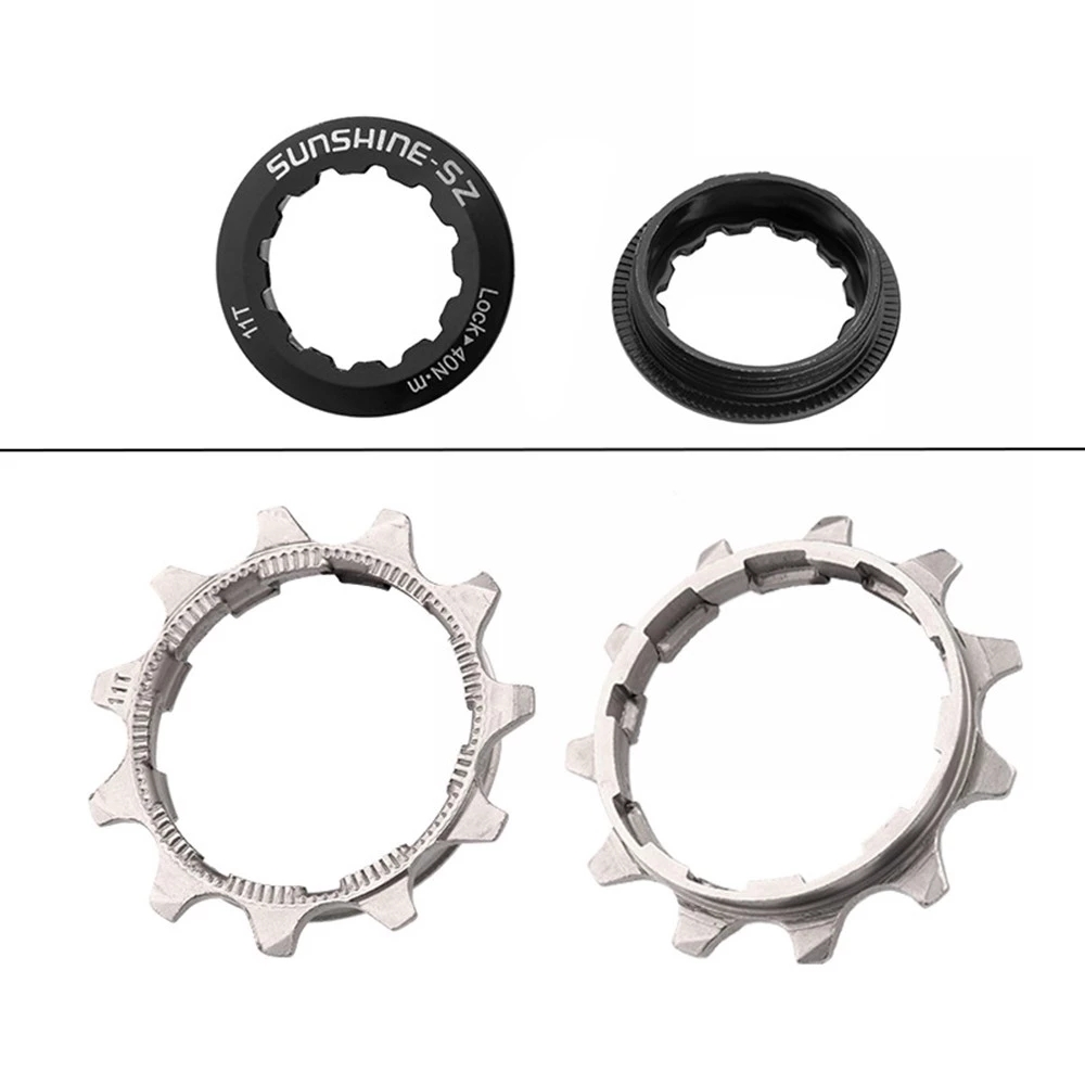 SUNSHINE Cassette Bicycle Ratchet Cog 11 12 13T Sprocket 12 8 9 11 Speed Pinion Bike 10v Cogset Single Speed Freewheel Adapter