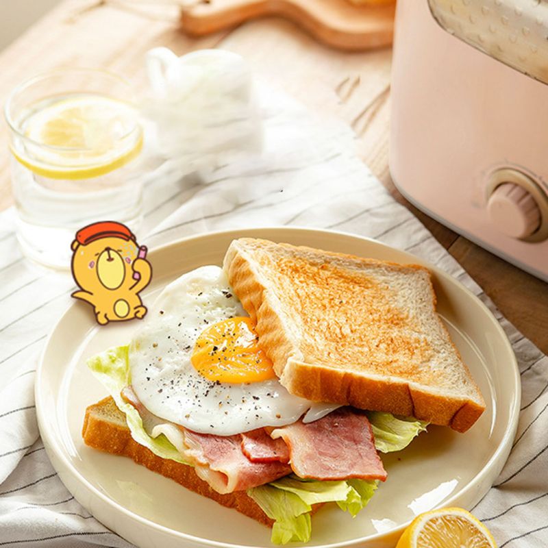 Tostadora automática de acero inoxidable de 2 rebanadas, máquina de sándwich de pan de calentamiento rápido