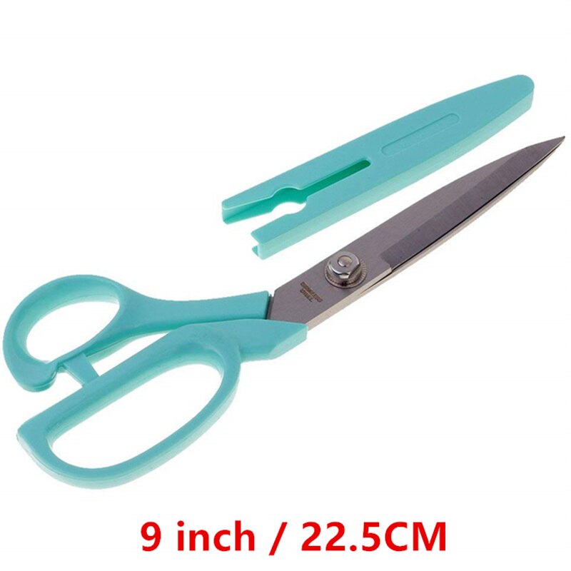 1 Pcs Pink With Cover High Carbon Stainless Steel Sewing Scissors Steel Tailor Scissors Dressmaking Fabric Shears: 9 Inch-22.5CM Green