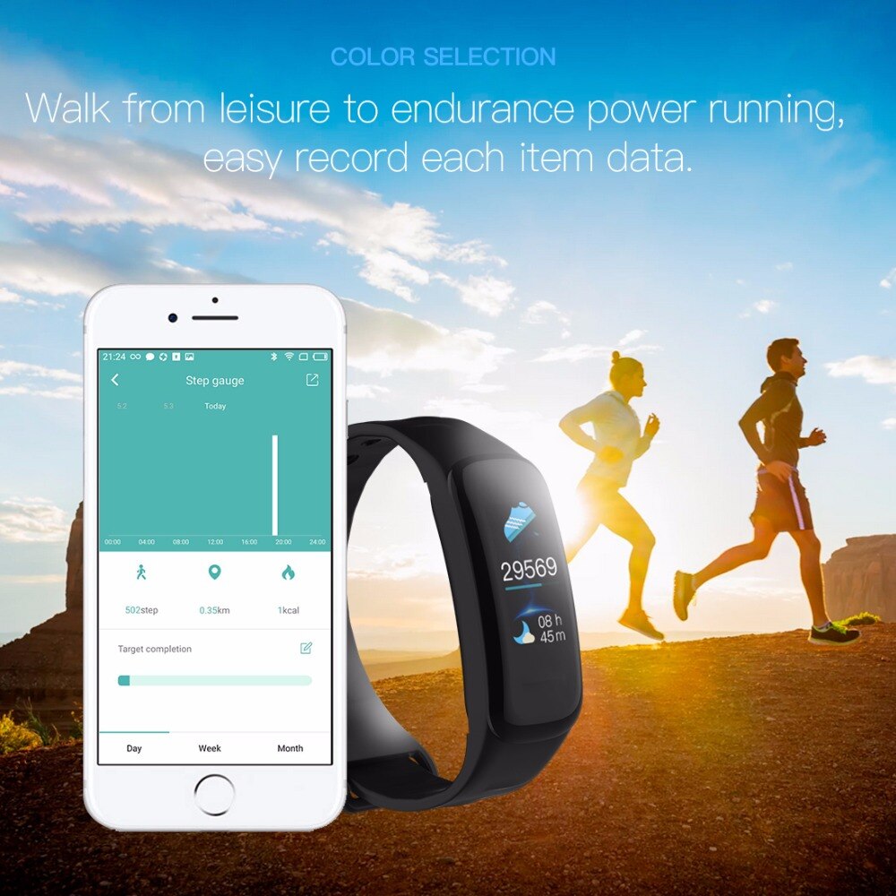 Smart band Blood pressure measure Color OLED Screen C1 plus Fitness tracker Heart rate monitor Waterproof Smartband Watch Sport