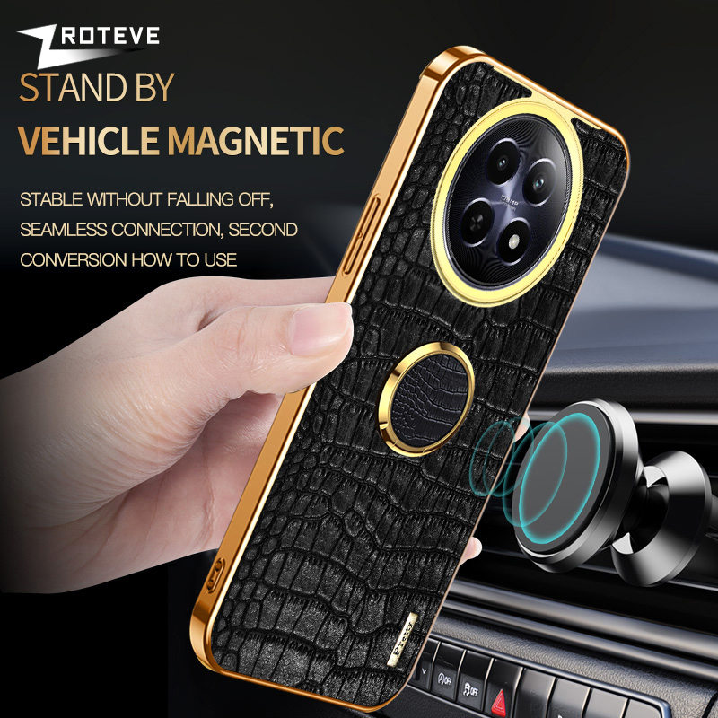 For Realme12 Pro+ Case Zroteve Plating Silicone Crocodile Leather Cover For OPPO Realme 12 Pro Plus 12x Realme12x 5G Phone Cases
