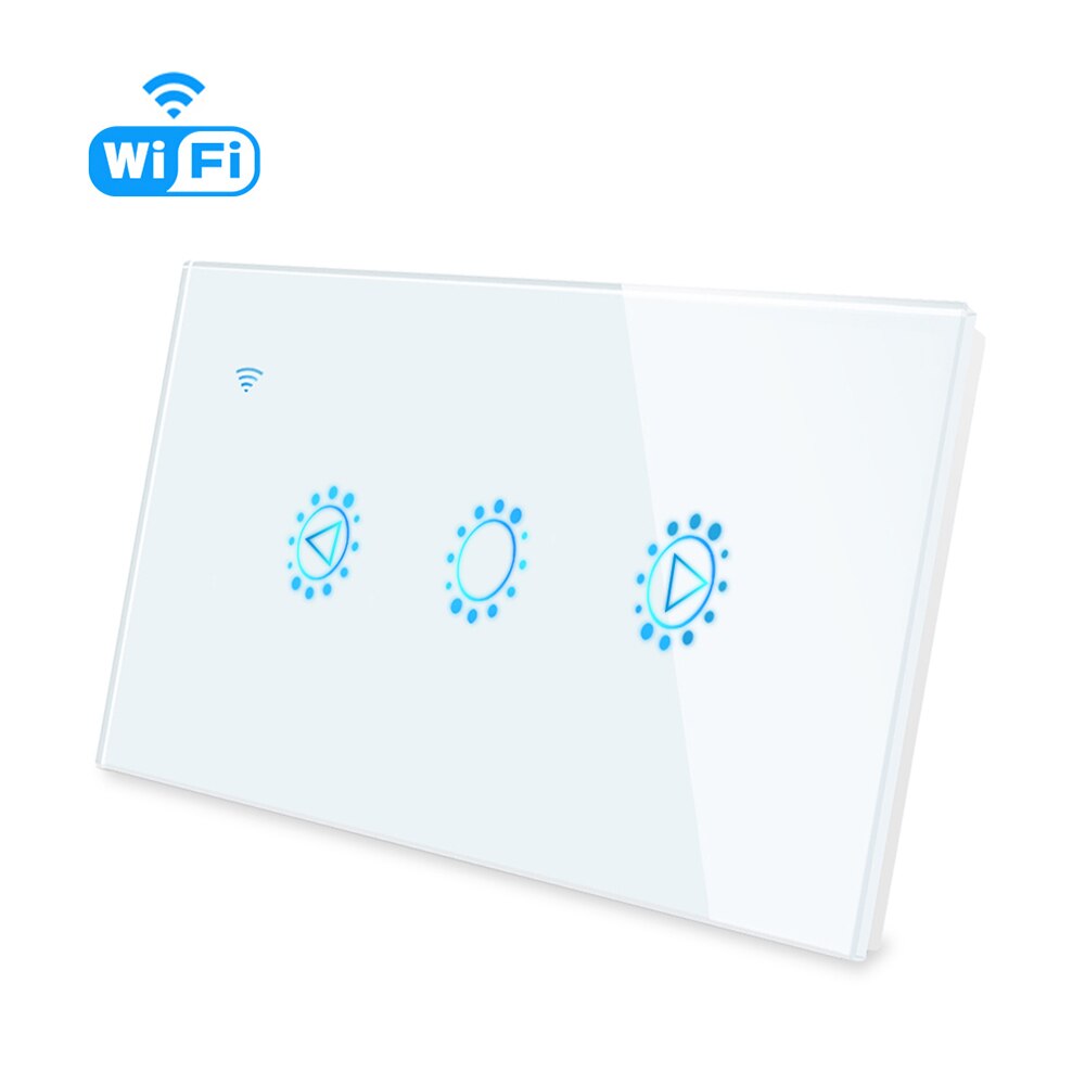 Tuya Smart Dimmer LED Touch Wifi Light Switch, Smart Bulb Dimmer Wall Switch EU/US with APP, Voice Remote for Alexa, Google Home: White US Standard