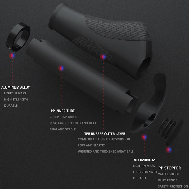 Bicycle Silicone Handlebar Grips TPR Integrated Rubber handle MTB Cycling Hand Rest Mountain Bike Grip Grippings BicycleGrips