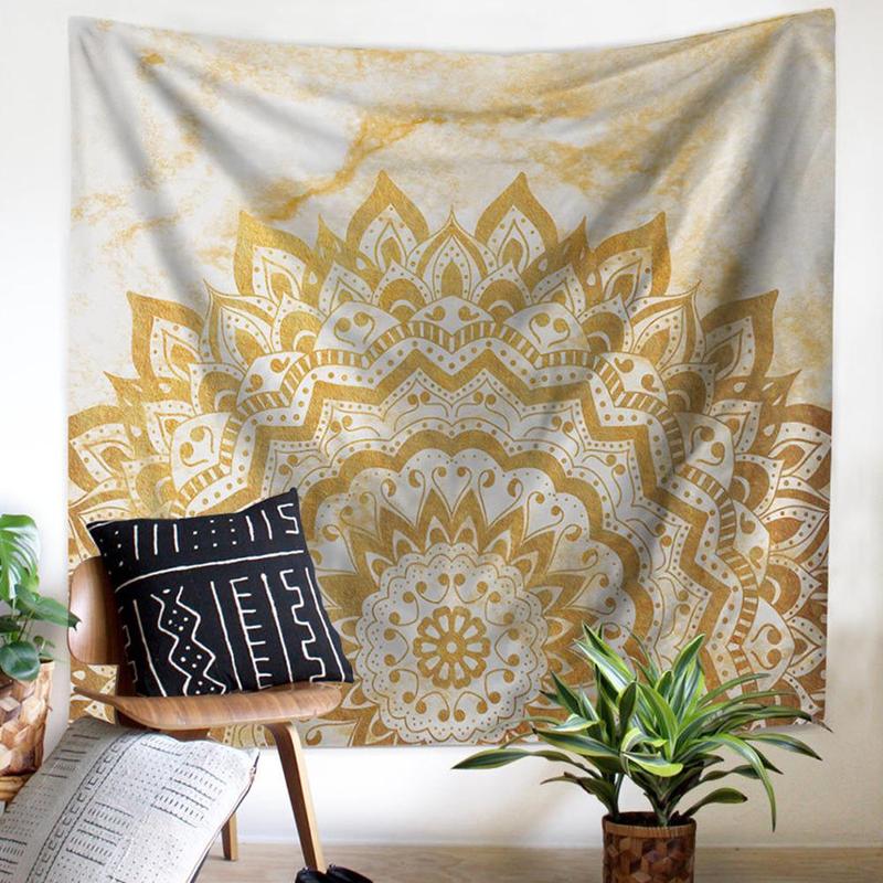 Tapiz de Mandala negro, tapiz de Mandala bohemio, tapiz de Mandala gris, mármol, dorado, azul, para colgar en la pared, tapiz indio bohemio de playa, manta, colchón