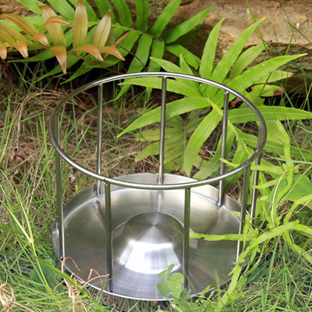 Outdoor Tortoise Feeding Bowl Tray Food Dish Easy Clean Pet Supplies Basin Home Turtle Stainless Steel Round Dispenser Water