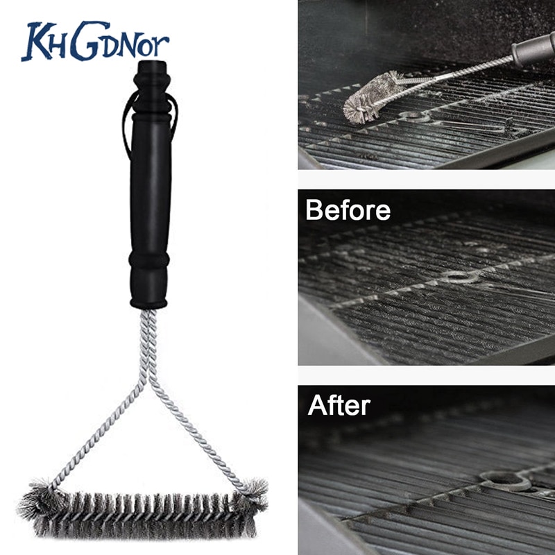 Rvs Grill Borstel Duurzaam Handvat Barbecue Grill Cleaner BBQ Schoon Borstels