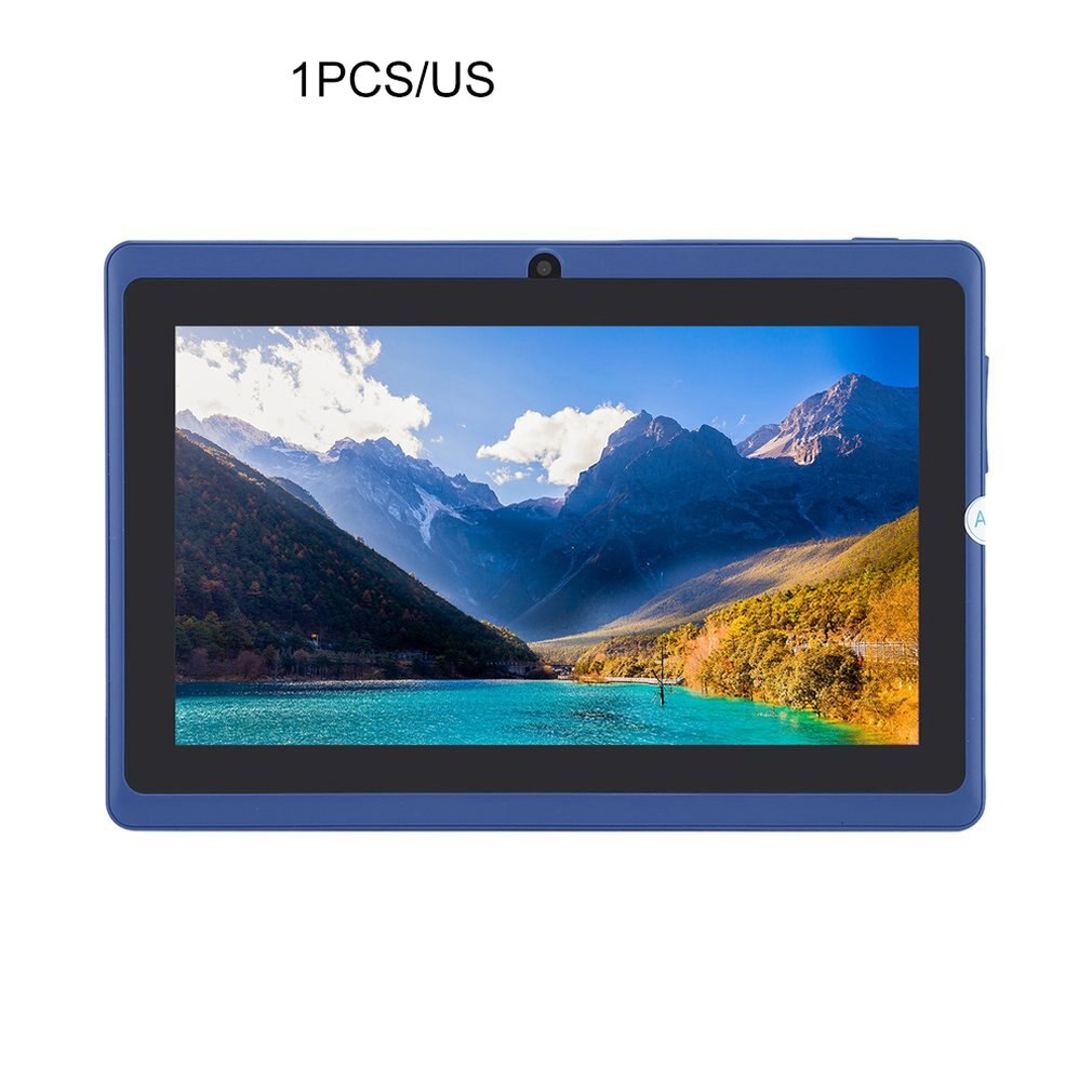 Portable Size Tablet 7 inch Tablet for Allwinner A33 Tablet PC 512MB+ 4GB for Android 4.4 Quad Core Q88 Kids PAD: blue AU