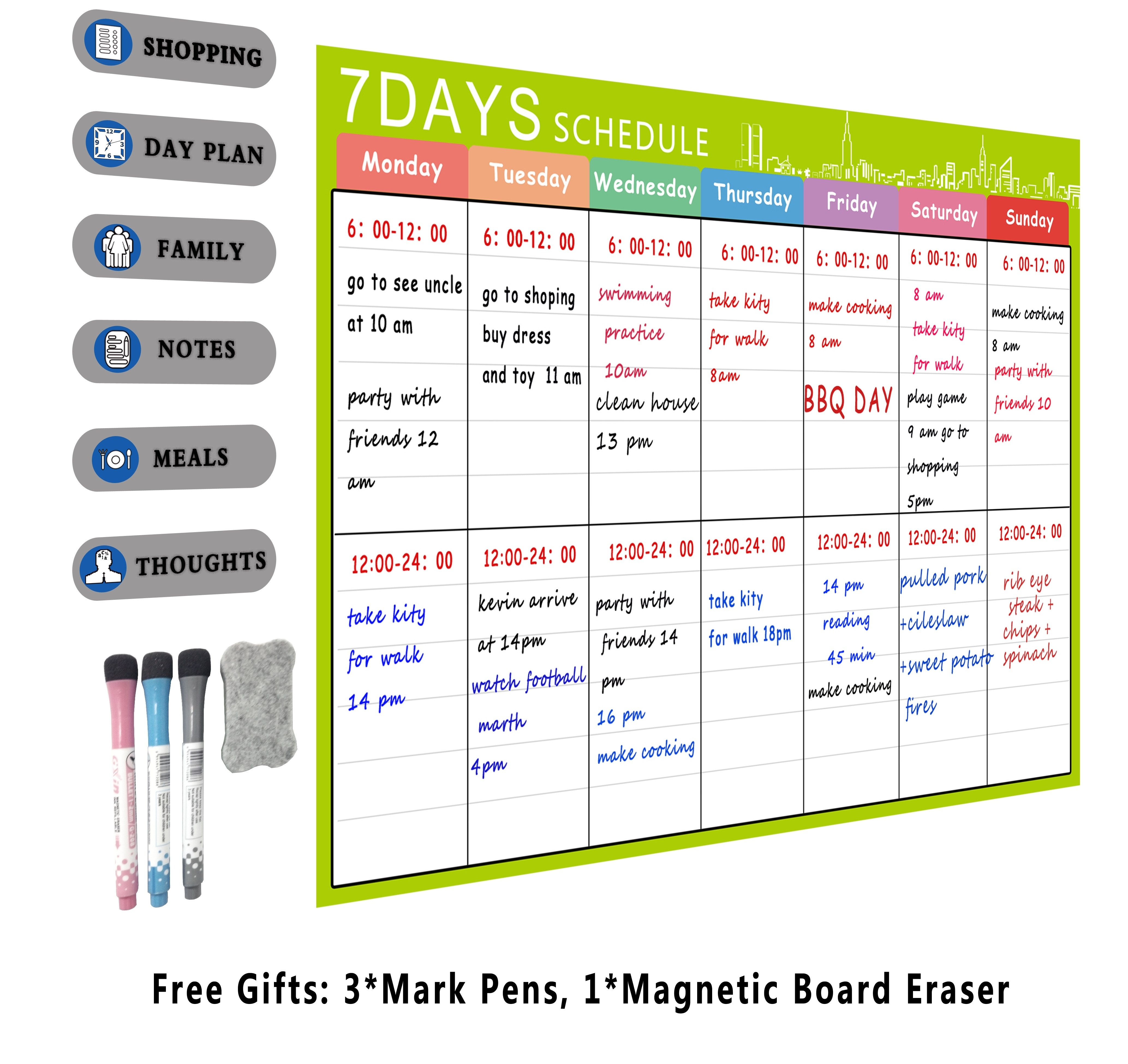 Børn magnetisk tør slette planner board til køleskab  a3 magnetisk whiteboard familie organisere to do liste legetøj