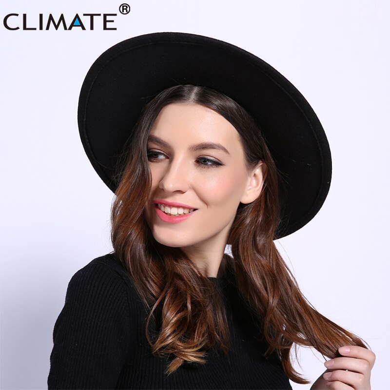 Climat femmes Jazz Fedora Cowboy chapeau dames Jazz chapeaux pour femme homme Fedoras casquette Polyester laine chapeau Cowboy Fedora