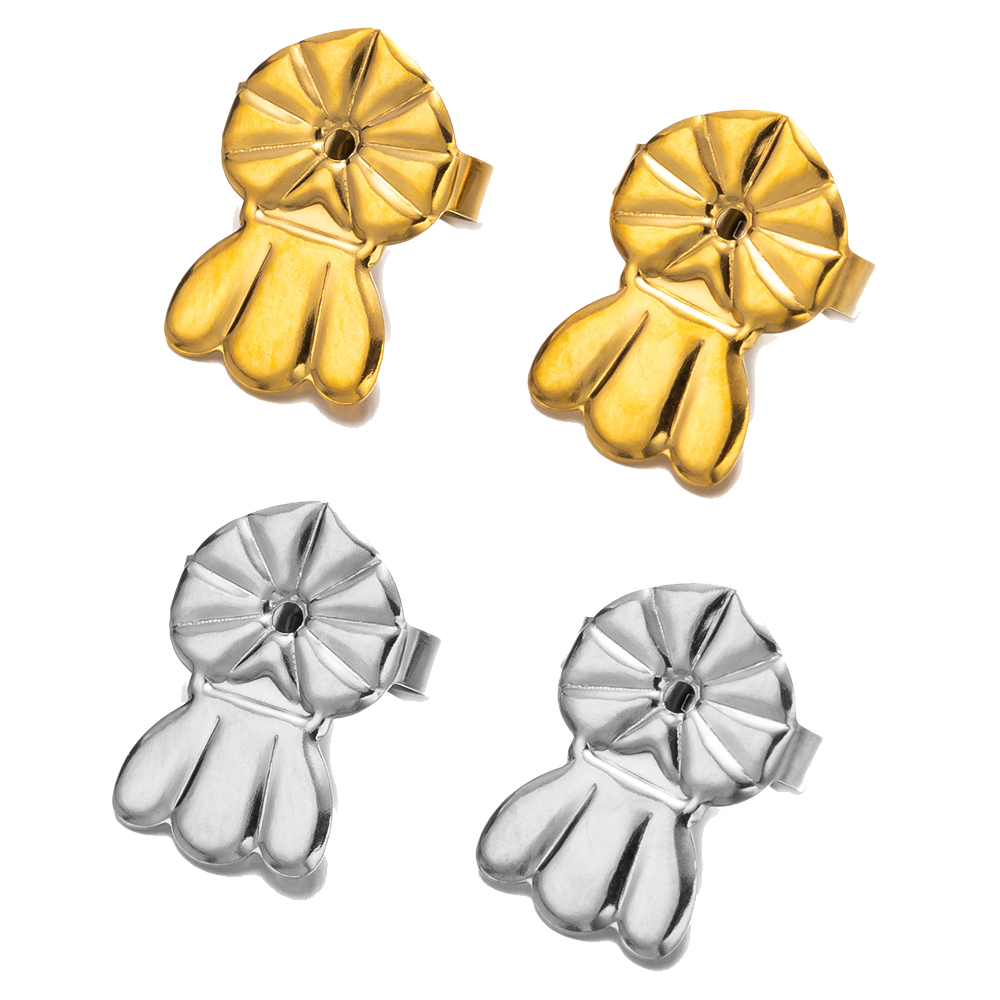 10 pares de pendientes dorados de acero inoxidable, levantadores de espalda segura para orejas caídas, pendientes pesados, joyería hipoalergénica que no se decolora
