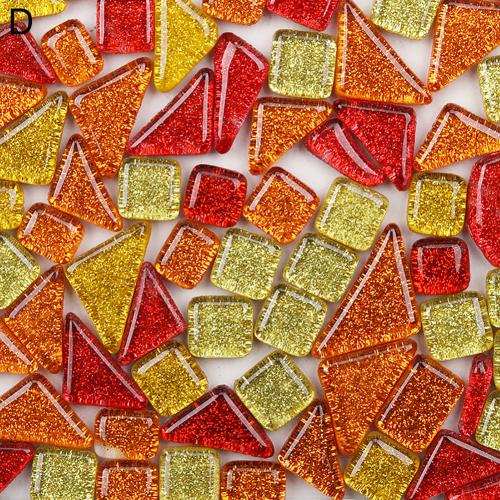 500Stck Unregelmäßige Mischte Farbe funkeln Mosaik Steine DIY Handgemachte Handwerk Wohnkultur: D