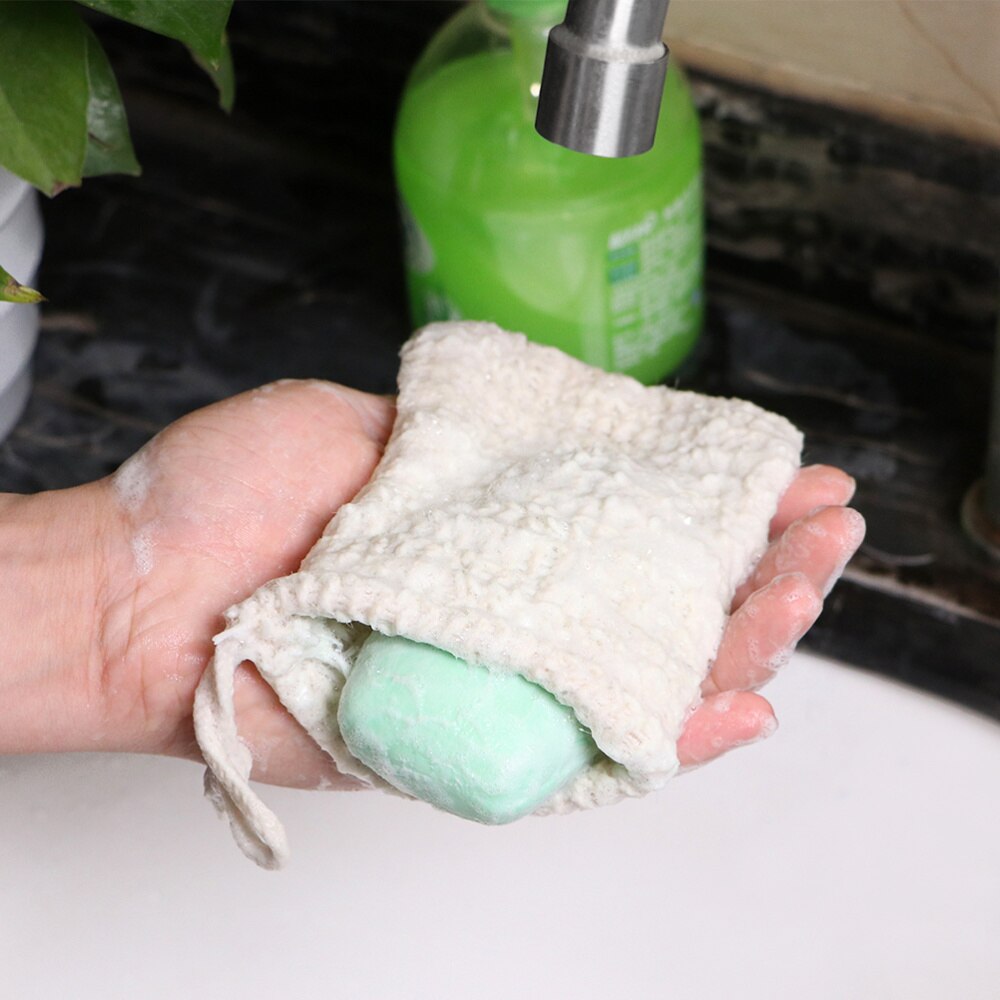Bolsa de jabón para mujer, saco exfoliante Natural, bolsita de jabón, bolsa de esponja de jabón, 2 uds.