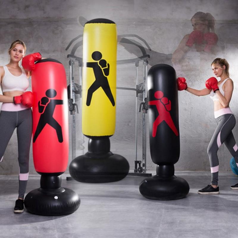 PVC Punching Boxing Bag 1.6M Inflatable Stress Fitness Training Punching Boxing Bag Homehold Pressure Relief Sandbag With Pump