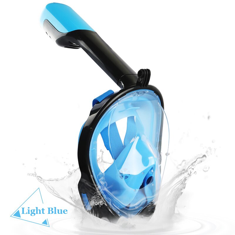 Pieno Secco Lo Snorkeling Mascherina di Immersione Subacquea Impermeabile e Anti-fog Snorkel Nuoto Formazione Completa Viso Lo Snorkeling Maschera per Gli Uomini: Blue / S/M