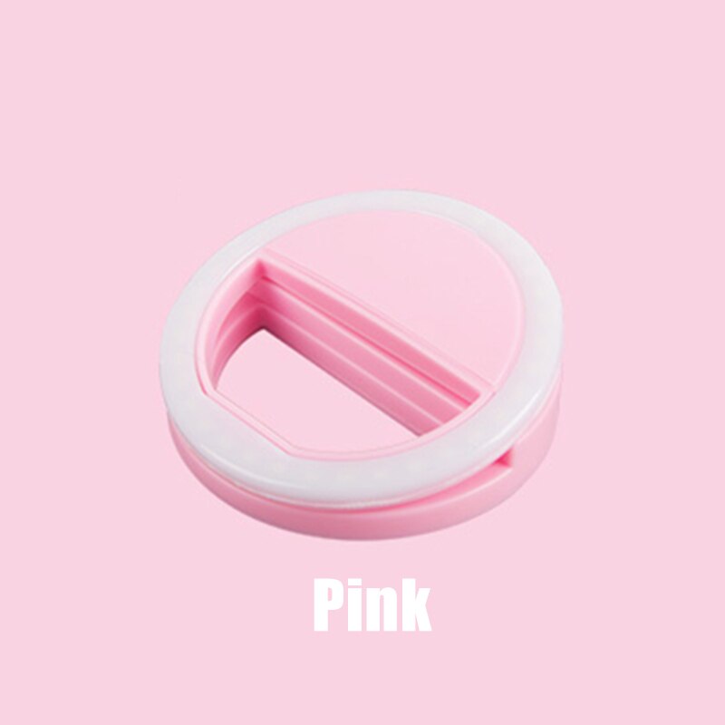 Anneau lumineux LED pour téléphone Portable, lampe à Selfie pour iPhone SE 2 X Xs Xr 8 Plus 11 Pro Max Huawei P40 P30 Lite Samsung M31: Rose