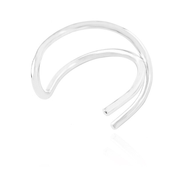 Clip d'oreille Simple à la femmes hommes oreille manchette boucles d'oreilles Cartilage Punk Rock Non-Piercing U modèle boucles d'oreilles bijoux meilleur prix: Plaqué Argent