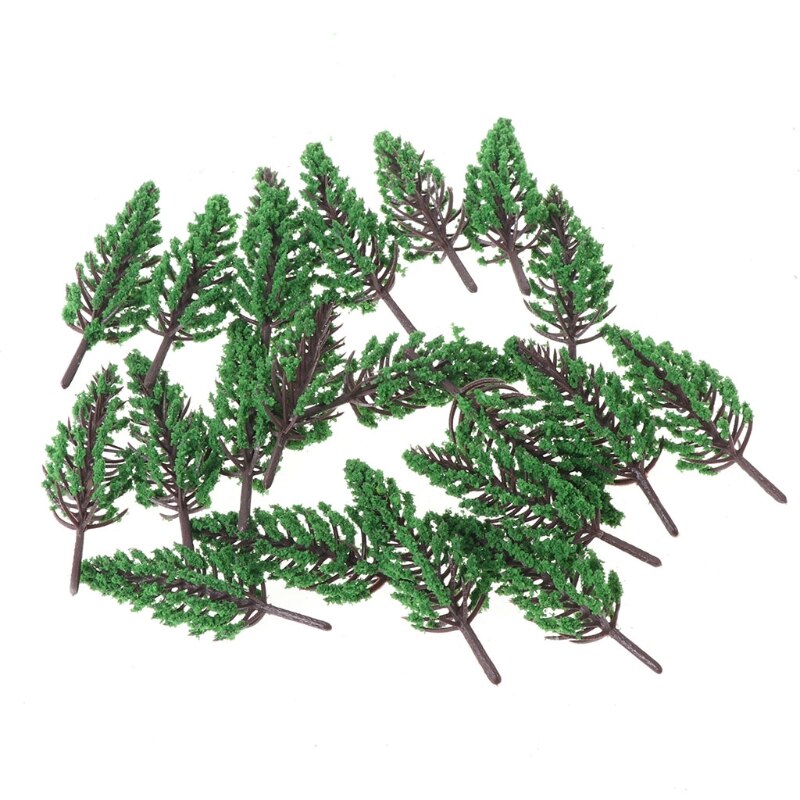 20pcs Model Trees Park Street Railroad House Layout Green Landscape Scenery