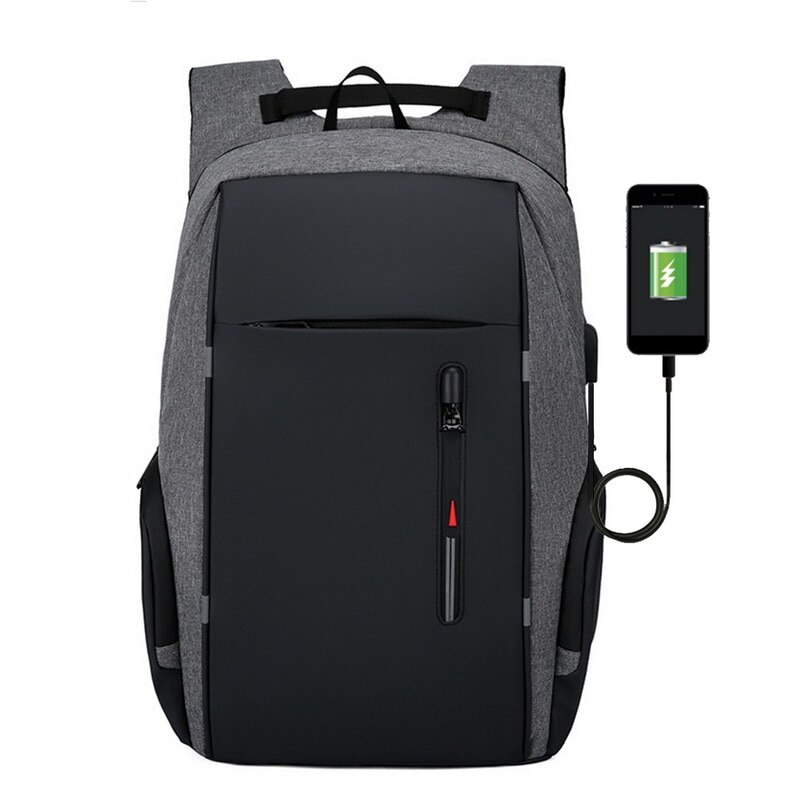 Men Laptop Backpacks Travel Backpack Multifunction Business Bag Anti Theft USB Charging Waterproof Unisex School Backpack: grey 5