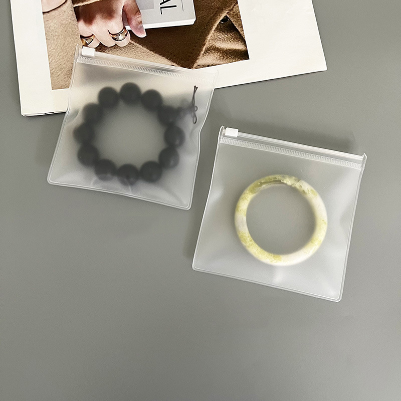 10 stuks transparante, matte, kleine plastic zakjes met ritssluiting, sieradenopbergzakjes, doorzichtige eva-zakjes met zelfsluitende sluiting.