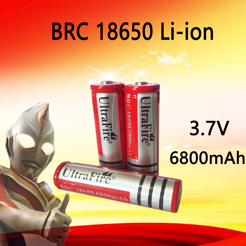18650 3.7V 6800mAh Rechargeable Li-ion Battery for Led Flashlight Charger So On
