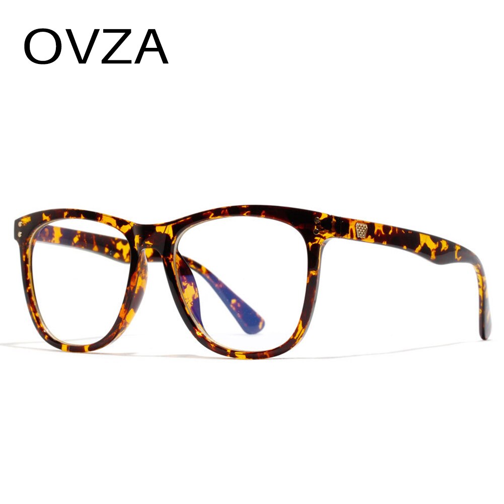 Gafas OVZA antiradiación para hombre y mujer, lentes de marco negro, montura transparente azul claro, gafas de computadora S0039
