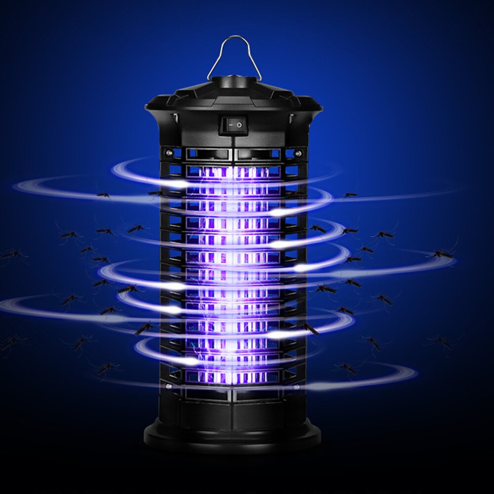 Insecticida fotocatalítico LED para exteriores, repelente de mosquitos eléctrico para jardín, con enchufe estadounidense, color negro