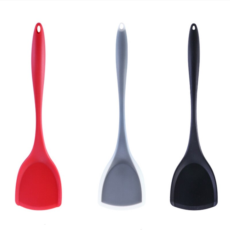 Espátula de silicona gruesa de mango largo, pala antiadherente para cocinar, accesorios de cocina, utensilio de protección