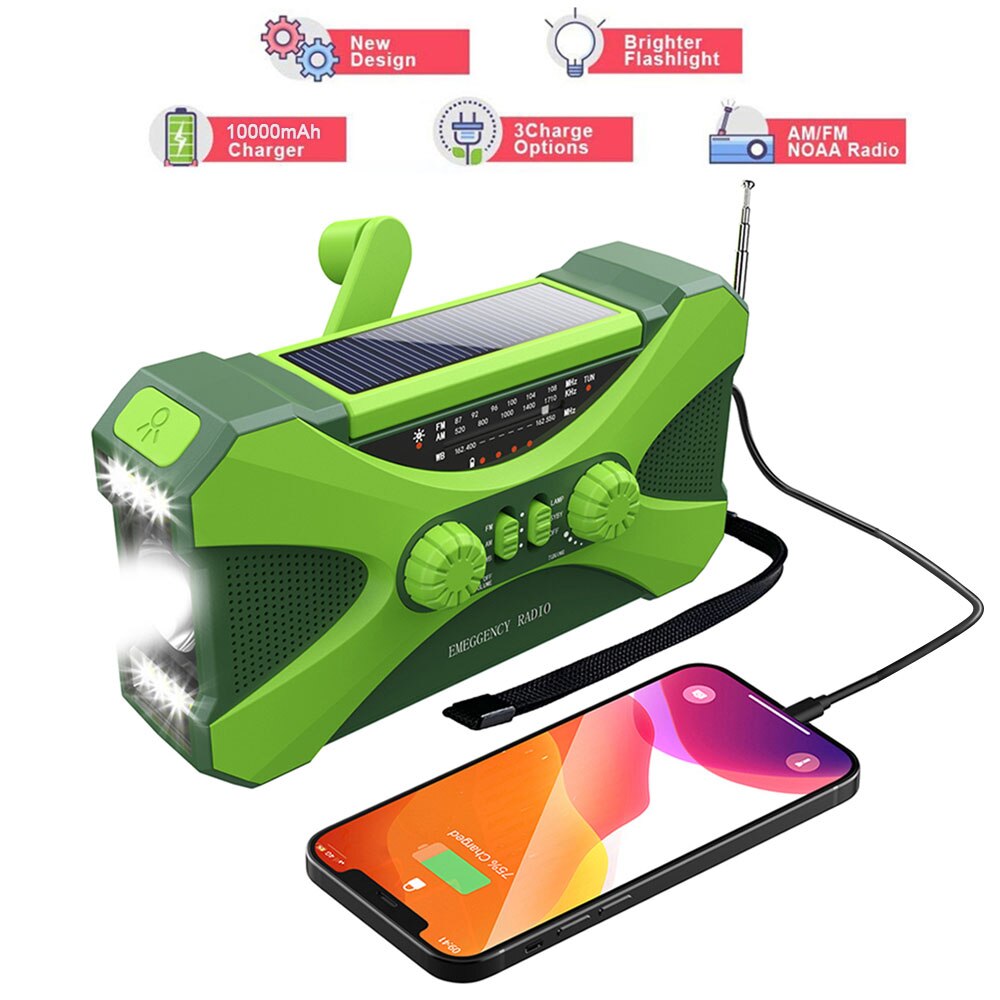 Multifunctional Hand Solar radio Portable Emergency Radio Solar Hand Crank Radio Survival Radio for Home Outdoors Emergency