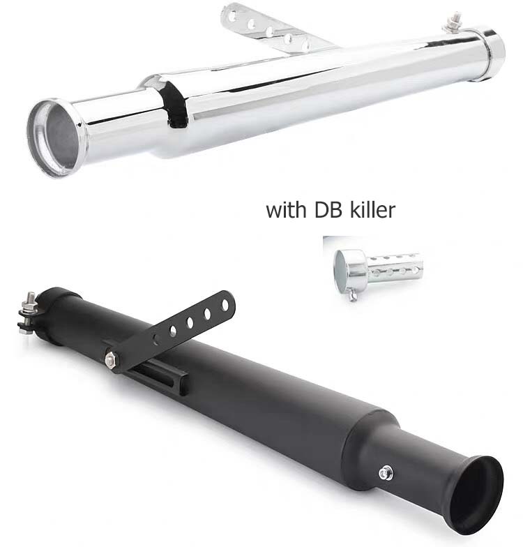 Universal Chrome Motorcycle Mufflers Silencer Motorbike Exhaust Pipe Megaphone Style For Chopper For Bobber Cafe Racer