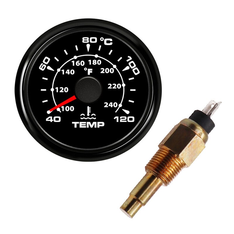 Automotive Water Temp Meter 40 ~ 120 Celsius 7 Kleur Temperatuur Indicator Voor Auto Auto Motorfiets Thermometer Met Sensor