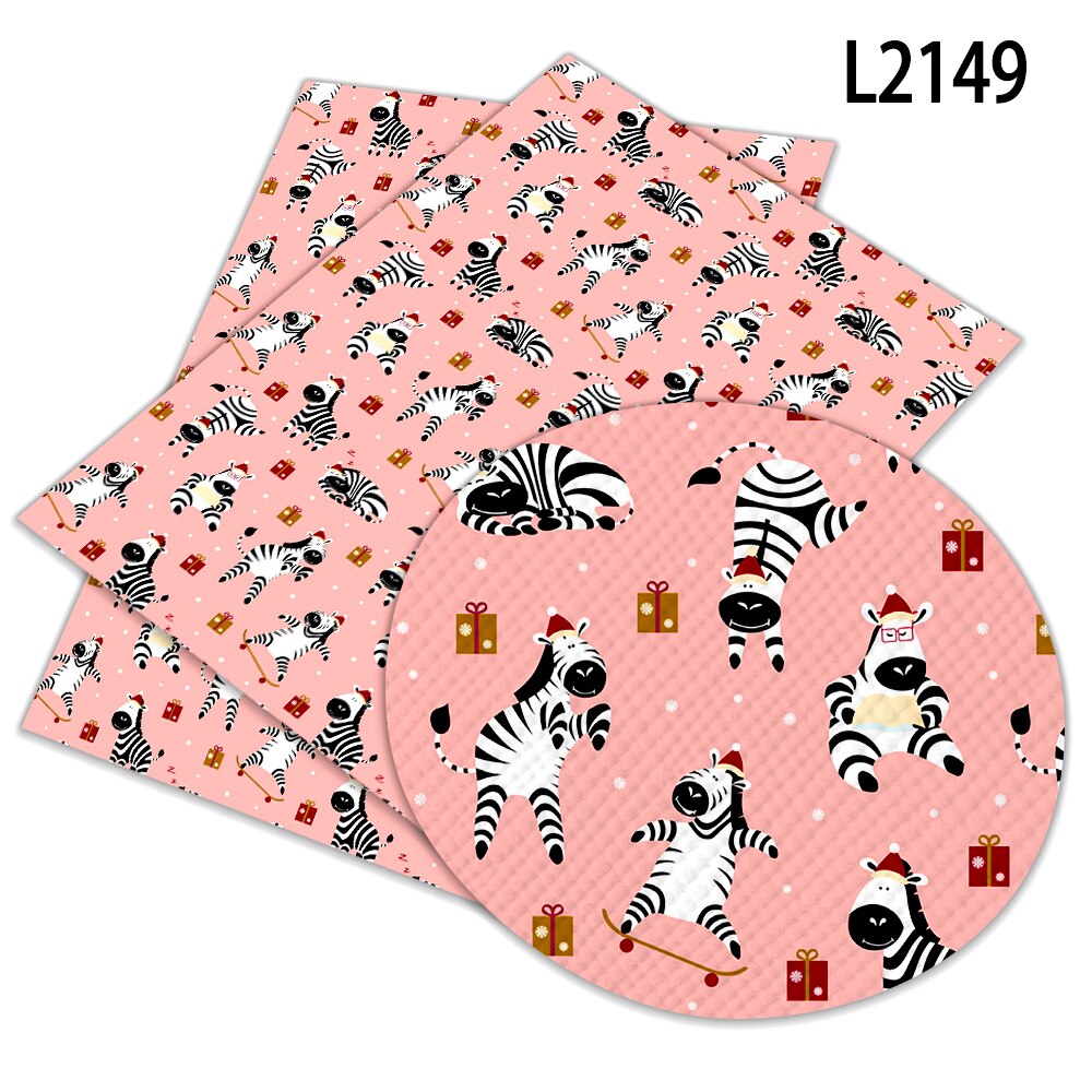 Zebra Pattern Printed Faux Leather A4 22x30cm for Cloth DIY Decoration Crafts L214 L215: L2149