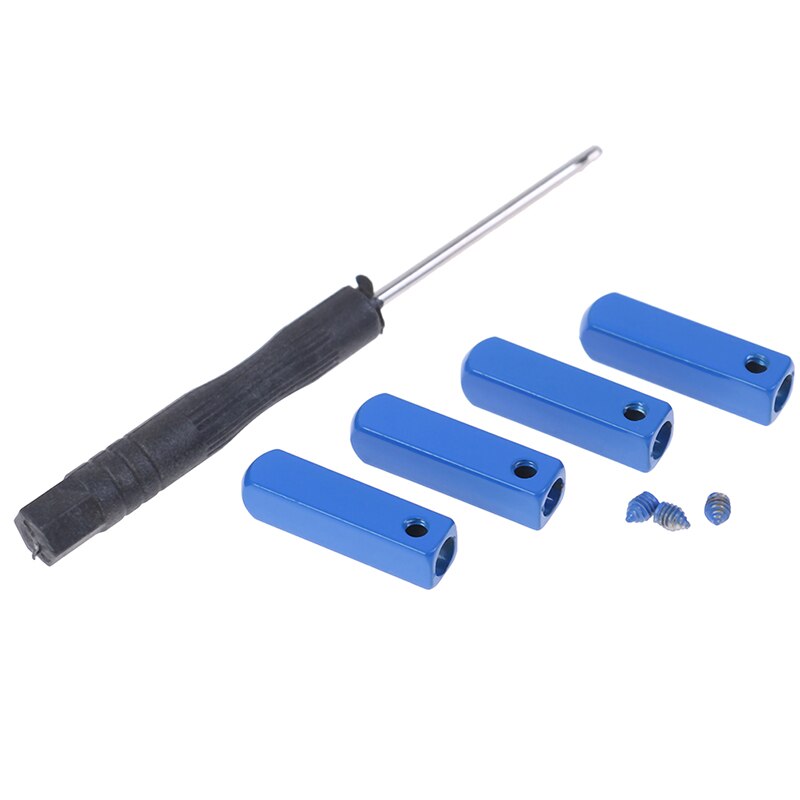 Diy 4 st/lot skruva på metall aglet utbyte skosnören metall tips spänne spegel gunmetall huvud för sneakers med skruvmejsel: Blå