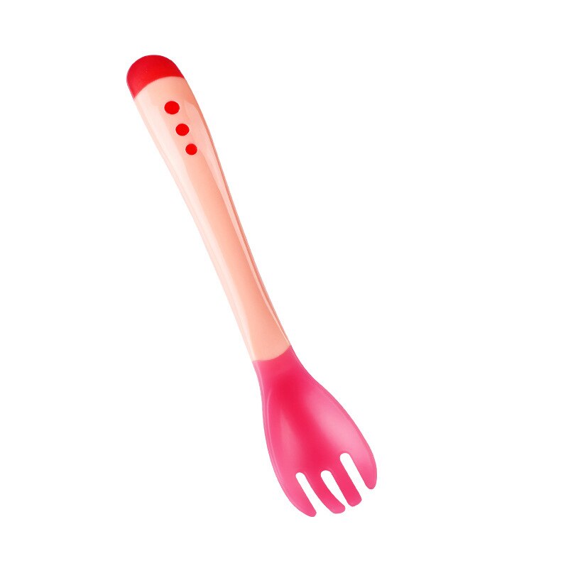 Tenedores con sensor de temperatura para niños, cucharas de silicona para sopa, tenedor, cuchara de seguridad suave, vajilla de aprendizaje para alimentación, 1/3 Uds.: 03
