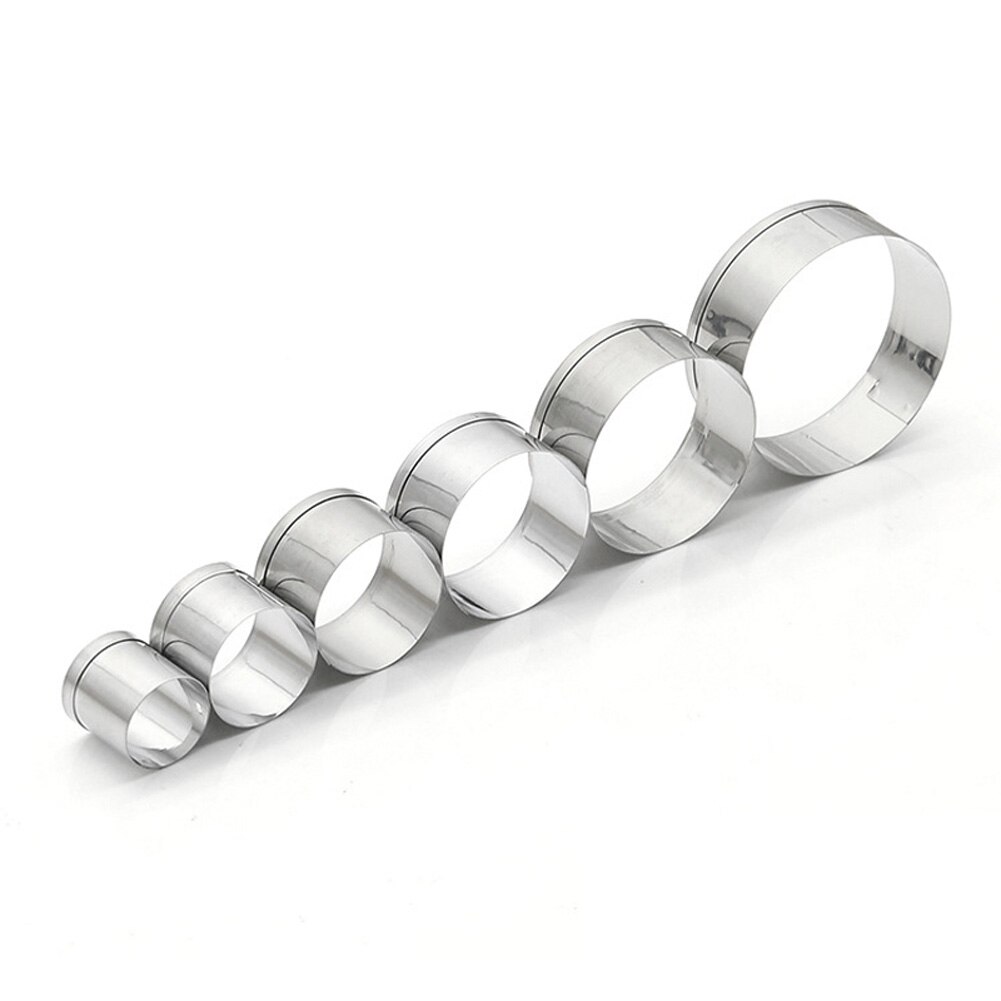 Cake Cookie Mould Cutter Round Circle Shape Stainless Steel DIY Fondant Mold Tools MDD88: 6pcs as show