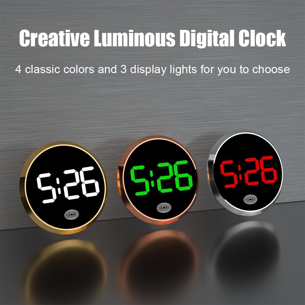 Reloj Digital luminoso LED para coche, Mini relojes digitales adhesivos internos, adorno para coche, accesorios para coche