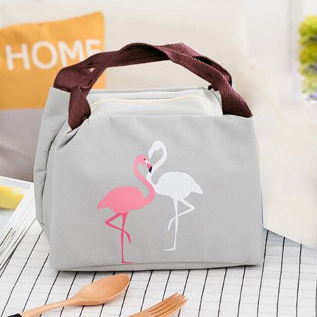 Flamingo Picnic Bag For Lunch Portable Fridge Bags Waterproof Thermal Food Warm Keeper Bag Outdoor Multifunction Insulated Tote: Gray
