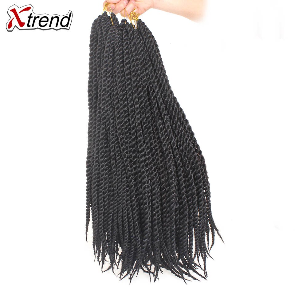 Xtrend Crochet Hair Senegalese Twist Synthetic Crotchet Braid 22inch 12 Roots Braiding Extensions Twists Braids