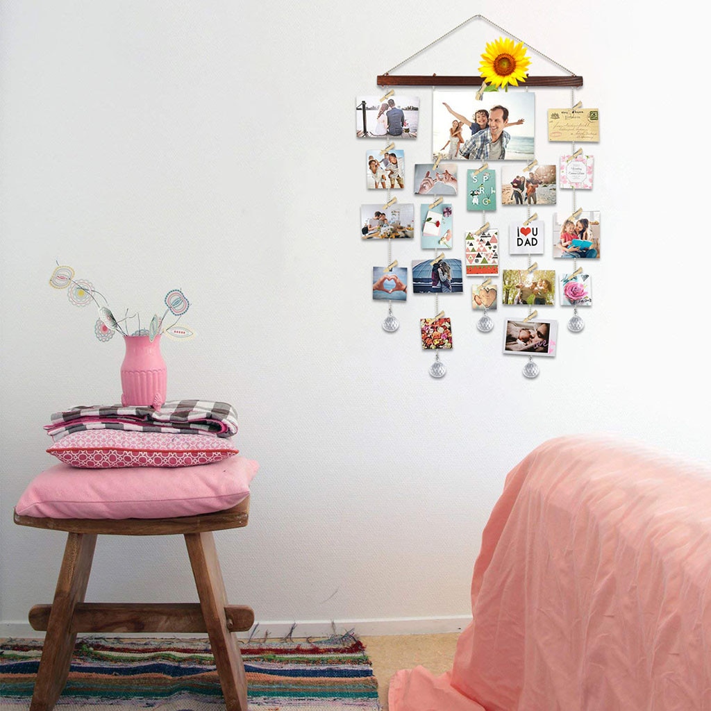 Thuis DIY Foto Strings Opknoping Clips Foto Collage Display Frame Collage 'S Opslag Decoratieve Rack Foto Houder # LR3