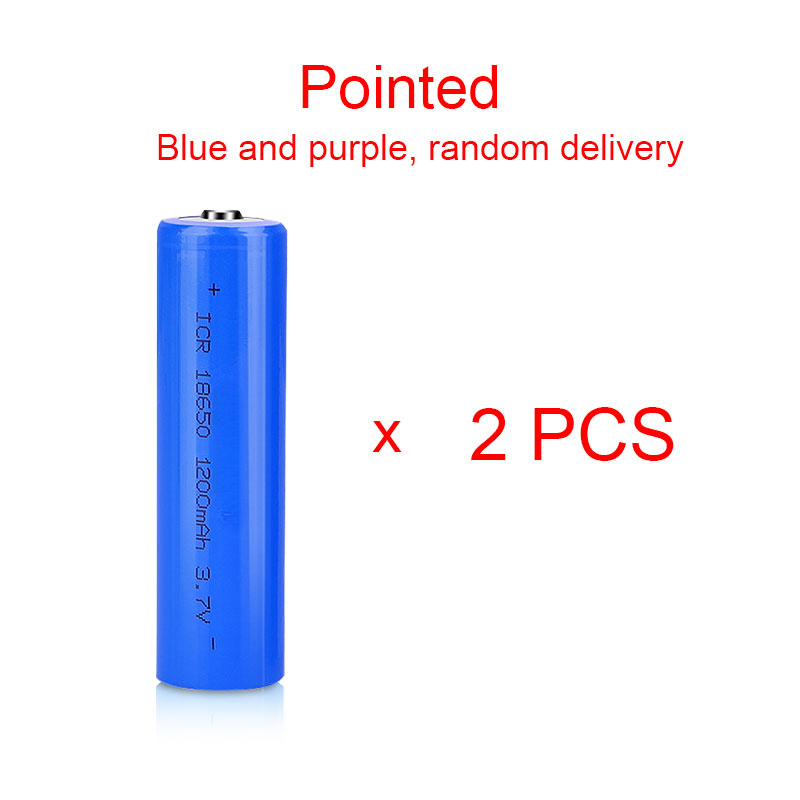 2PCS 18650 3.7V Rechargeable Battery 1200mah 1500mah 2000mah 2200mah 2600mah 3400mah Pointed Lithium Battery for flashlights: Gold